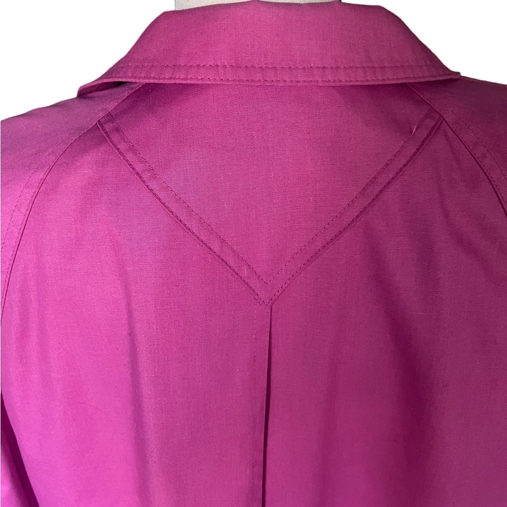 Vtg London Fog Trench Coat Made In The USA Womens Pink lined Long Coat Size 12 - Picture 8 of 14